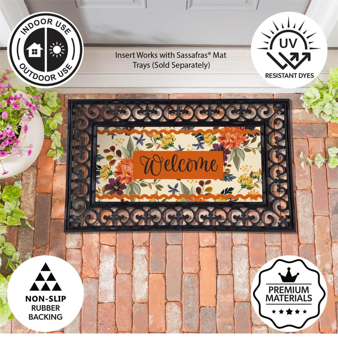 Floral Welcome Sassafras Switch Mat / Autumn Door Mat Insert