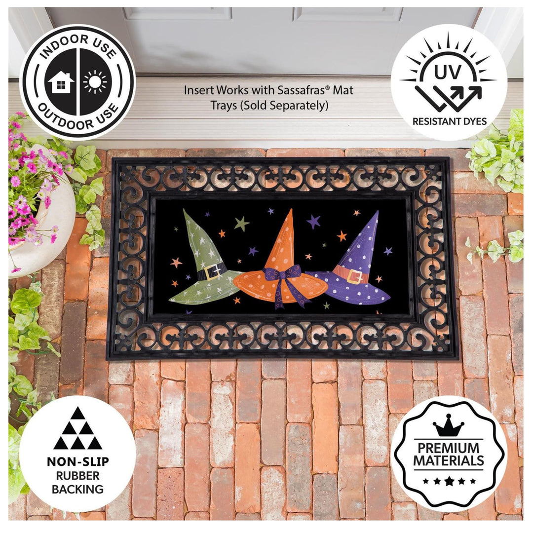 Colorful Witch Hats Sassafras Switch Mat / Halloween 22" x 10"