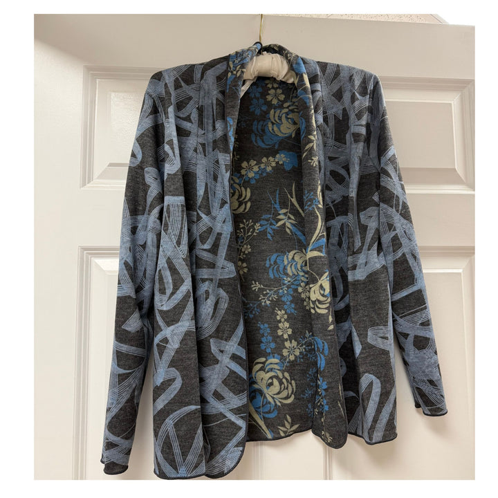 Trisha Tyler Reversible Blue &amp; Black Cardigan