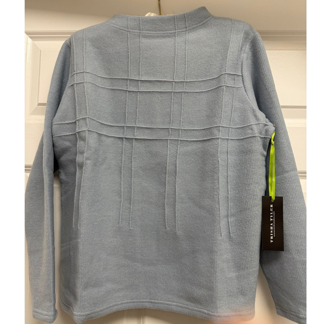 Trisha Tyler Sky Blue Textured Sweater