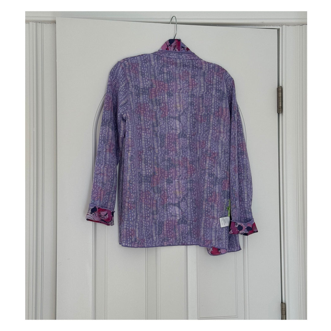 Lightweight Lavender/Pink Floral Reversible Layering Cardigan