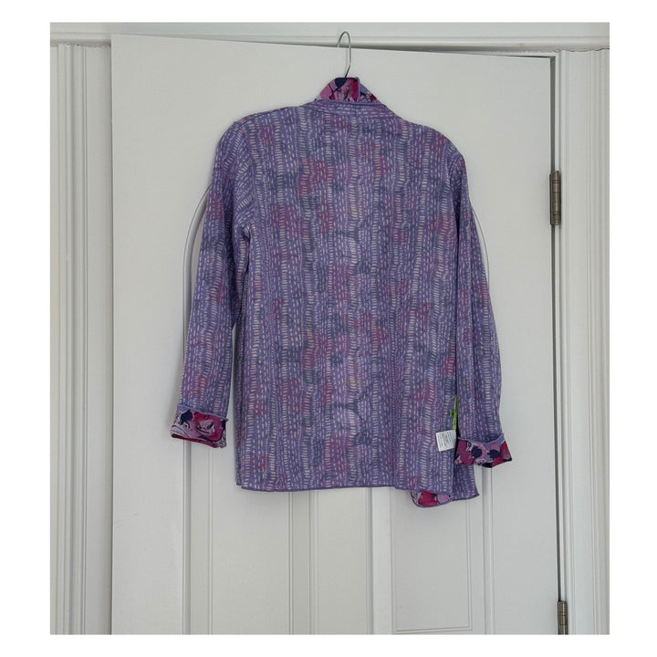 Lightweight Lavender/Pink Floral Reversible Layering Cardigan