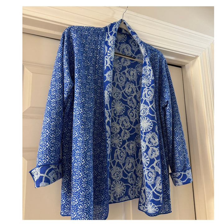 Lightweight Reversible Blue Cardigan --Effortless style for Travel &amp; Everyday