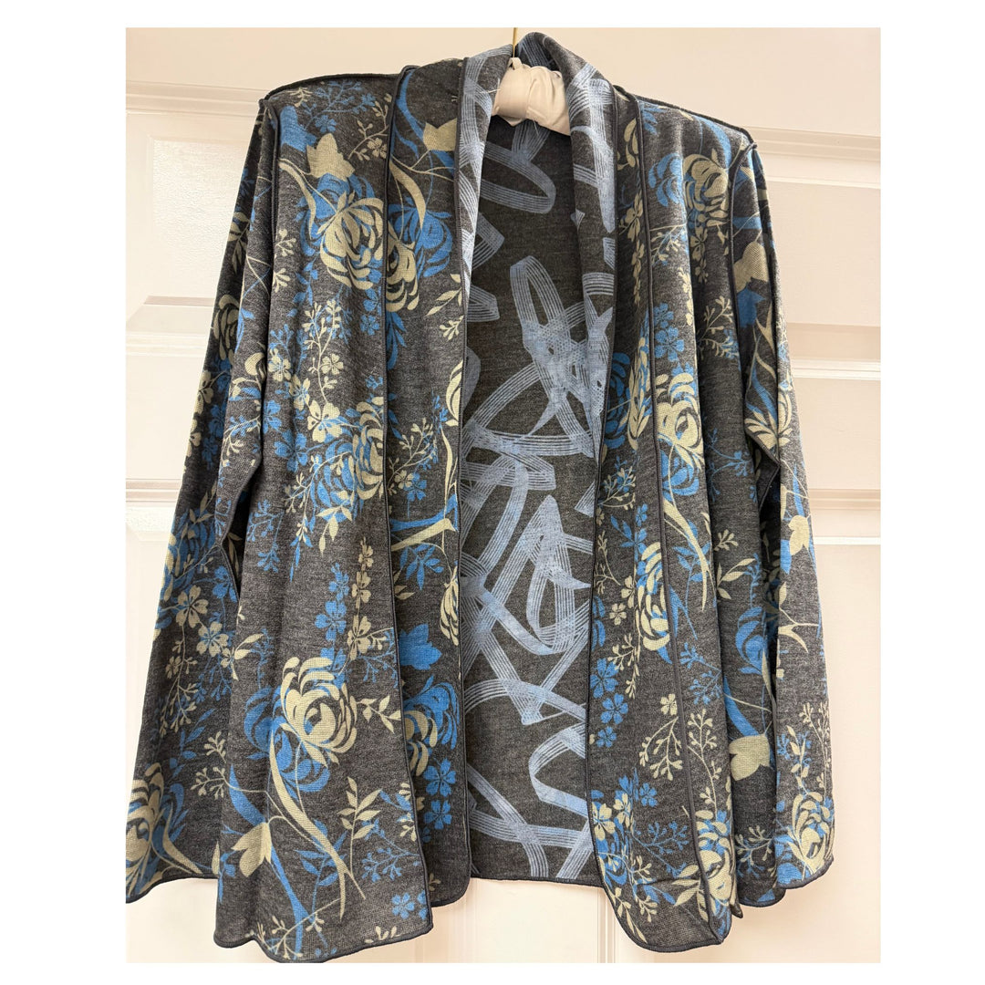 Trisha Tyler Reversible Blue &amp; Black Cardigan