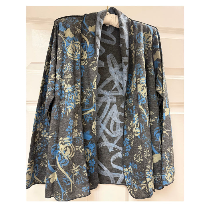 Trisha Tyler Reversible Blue &amp; Black Cardigan