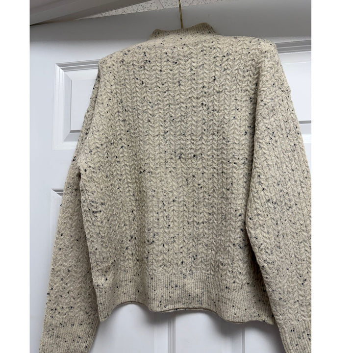 Trisha Tyler Natural Heather Textured Mock Neck Sweater