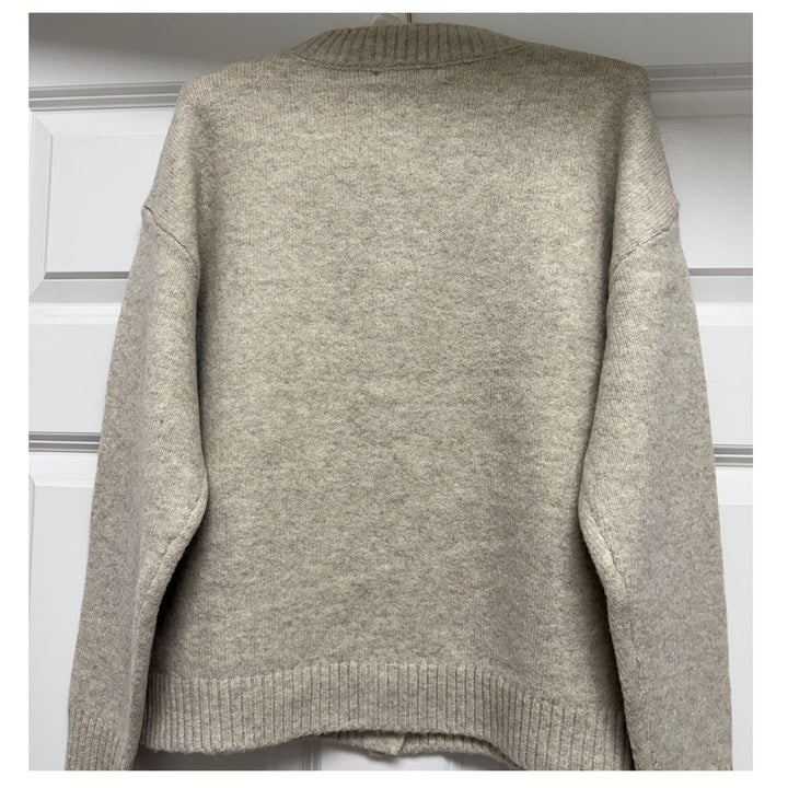 Trisha Tyler Oatmeal x-Stitch Button Cardigan