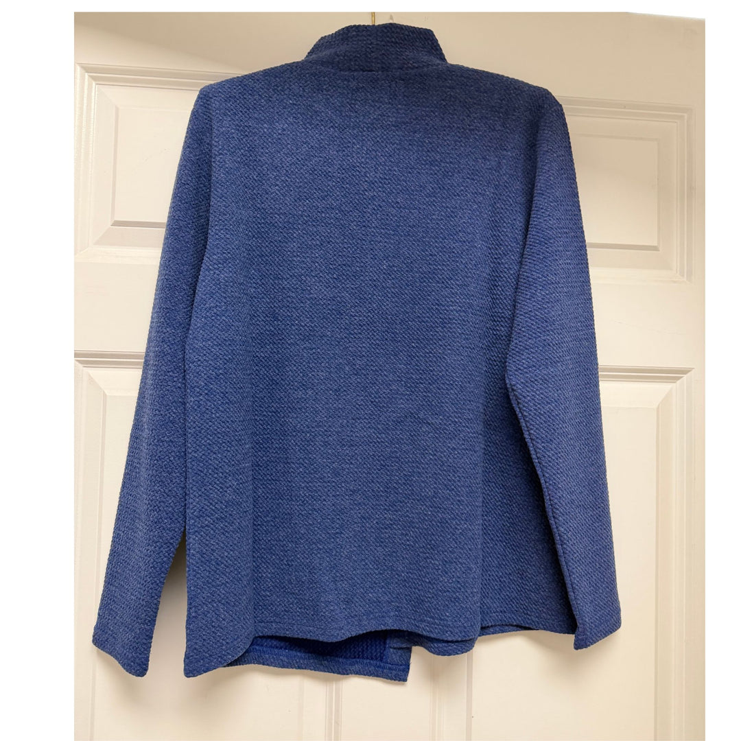 Trisha Tyler Cobalt Blue Asymmetric Button Jacket