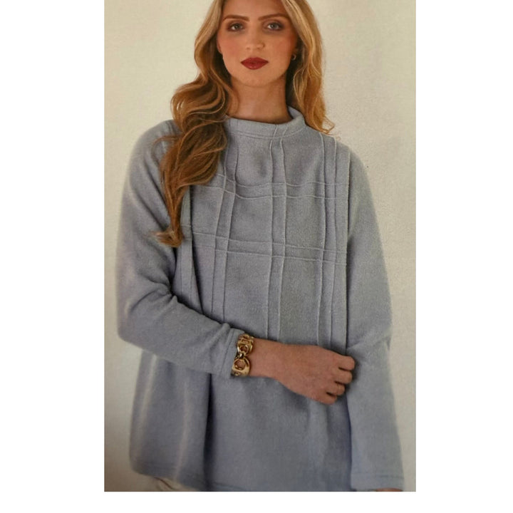 Trisha Tyler Sky Blue Textured Sweater