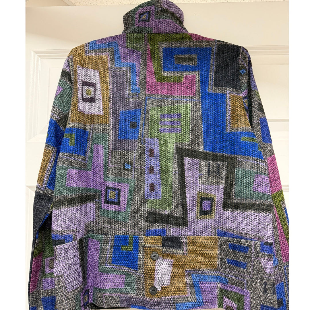 Trisha Tyler Multicolor Geometric Print Knit Jacket