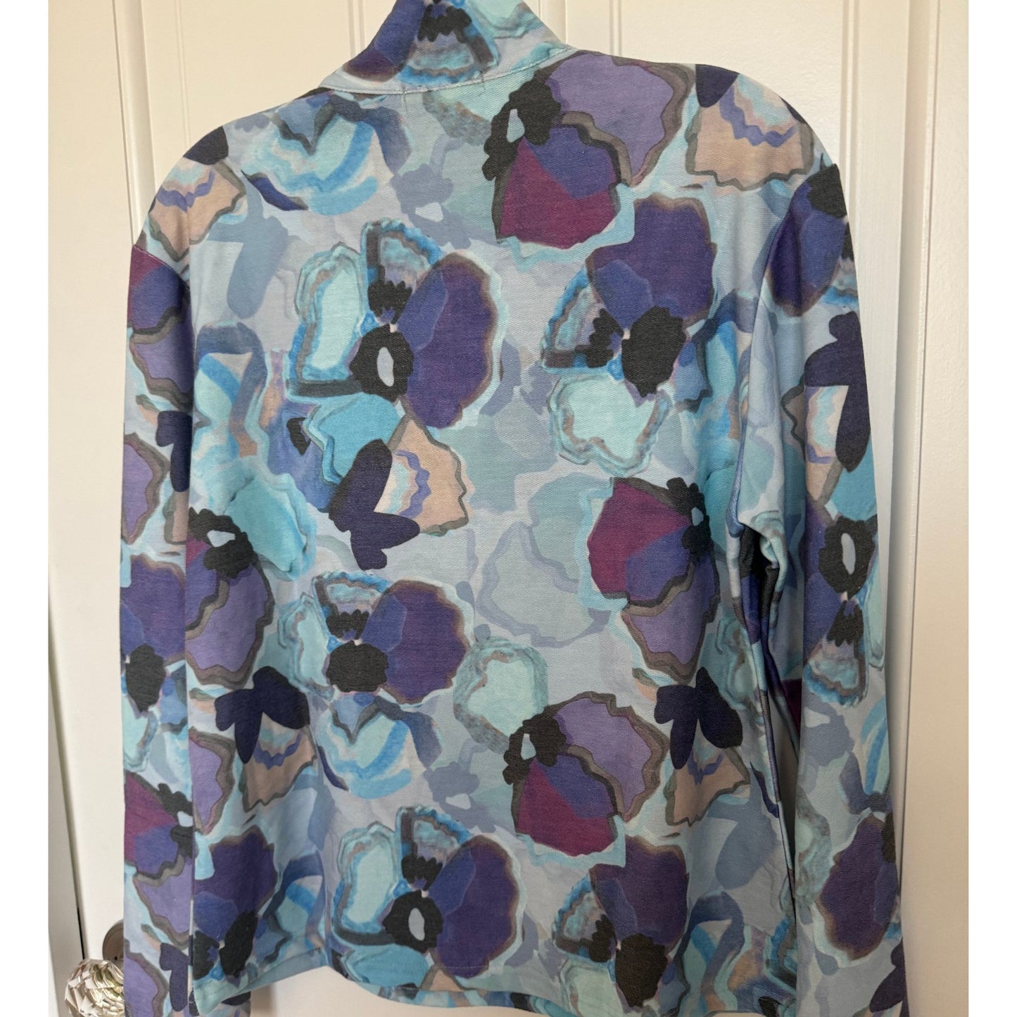 Azure Abstract French Terry 1/4 Zip Pullover