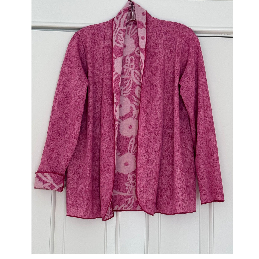 Blossom Pink Reversible Lightweight Cardigan – 2-in-1 Floral Spring Wrap
