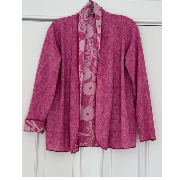 Blossom Pink Reversible Lightweight Cardigan – 2-in-1 Floral Spring Wrap