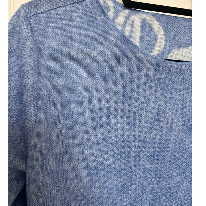 Azure Bloom 2-in-1 Reversible Floral Crew Neck Top