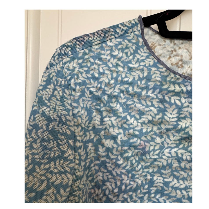 Monet Hydrangea Reversible 3/4 Sleeve Top | Pink &amp; Blue Floral