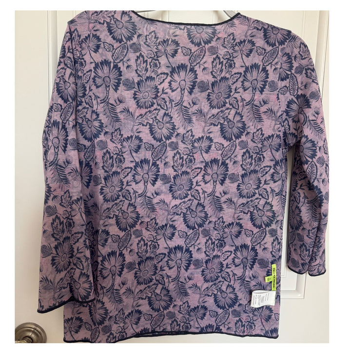 2-in-1 Reversible Paisley &amp; Floral V-Neck Top | 3/4 Sleeve Travel Essential