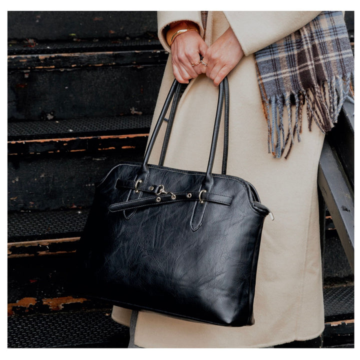 Minimalist Everyday Tote Handbag – Taupe, Camel &amp; Black