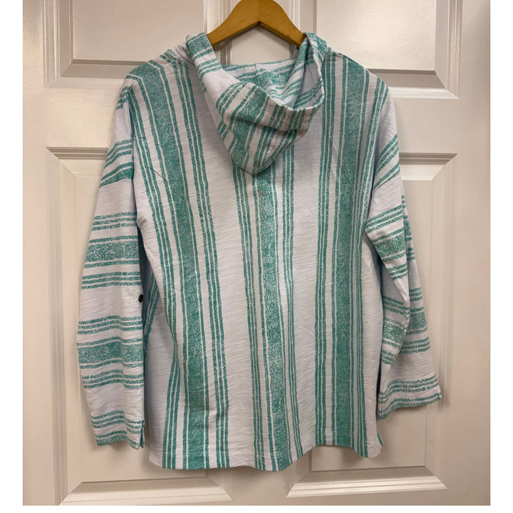 Wild Palms Coastal Stripe Hooded Pullover