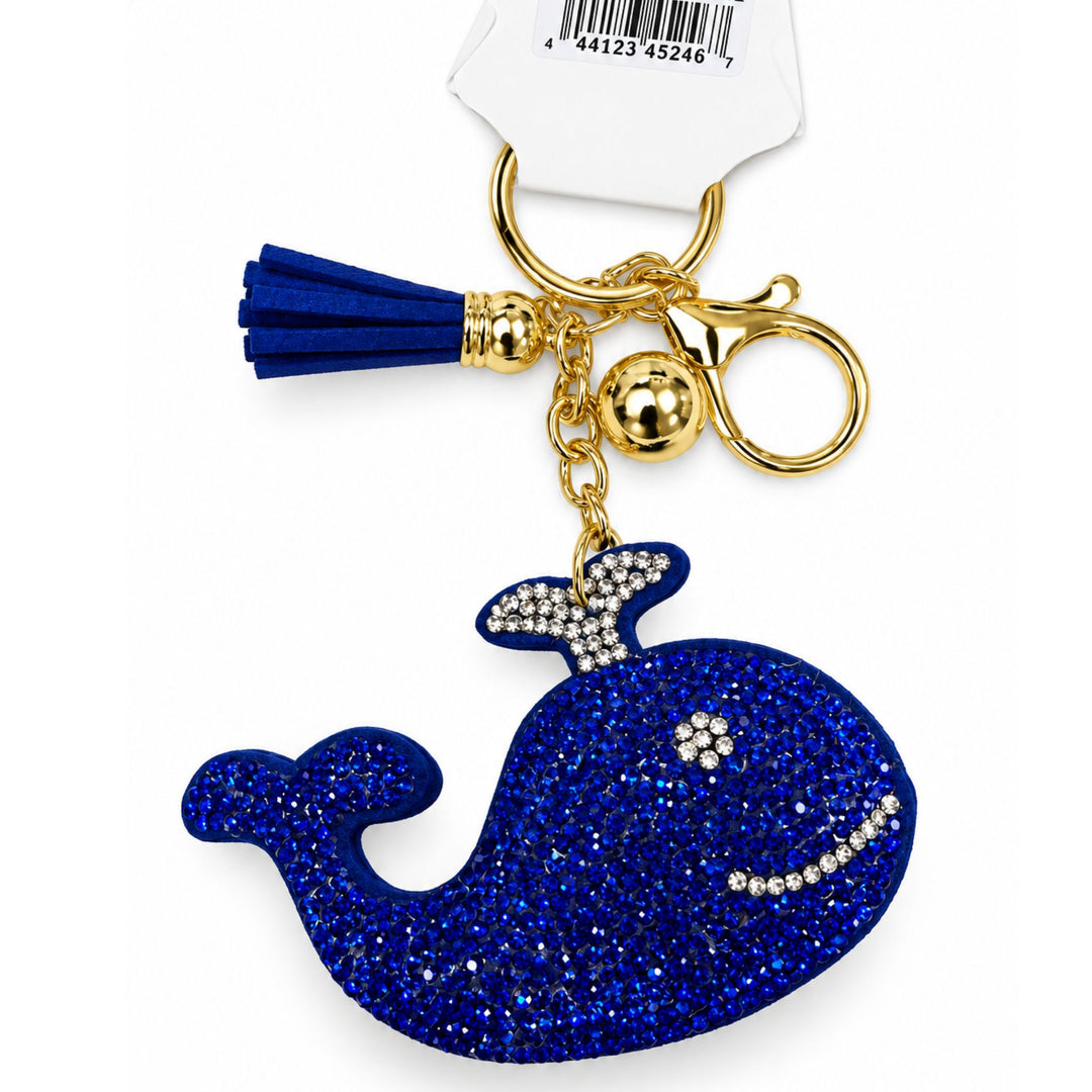 Blue Rhinestone Whale Keychain &amp; Bag Charm