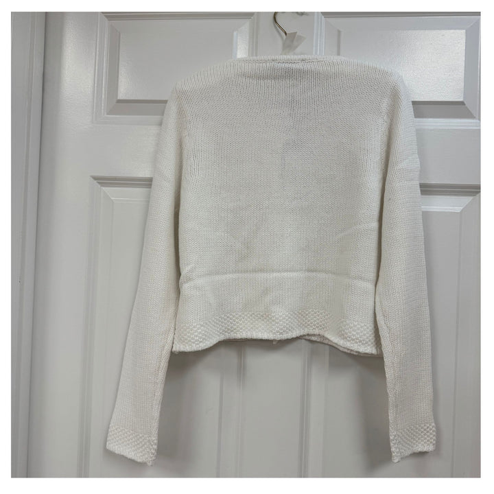 White Bolero  Swing Cardigan - One Button Lightweight Layering Top