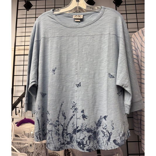 Dolman Sleeve  Top with Floral Print