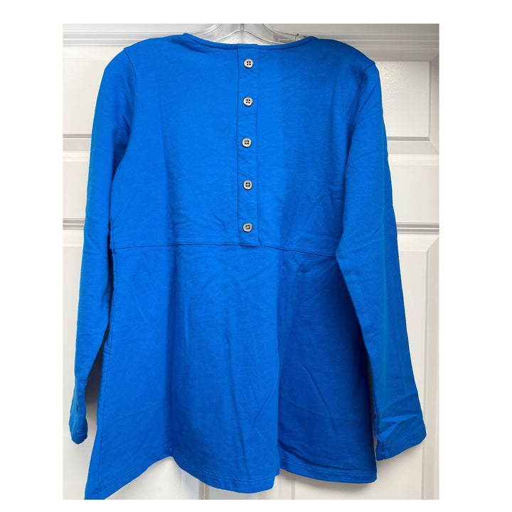 Wild Palm Scoop  Neck Button Back Top