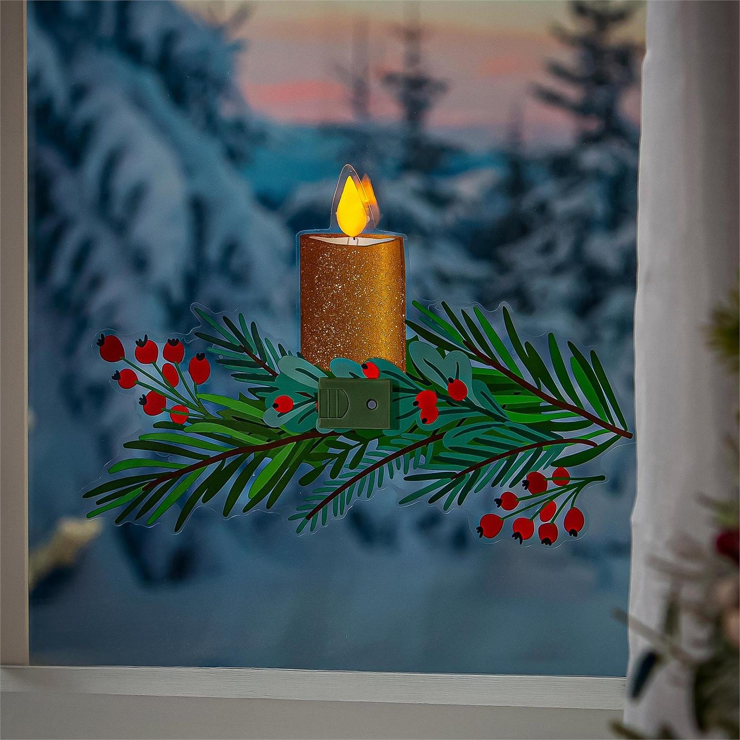 Window Decal Flickering Candle