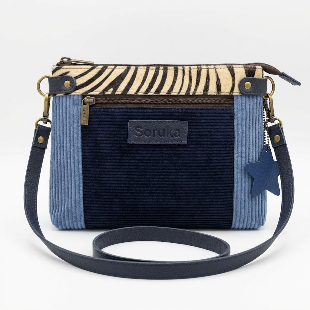 Soruka Iona Recycled Leather &amp; Corduroy Crossbody Bag