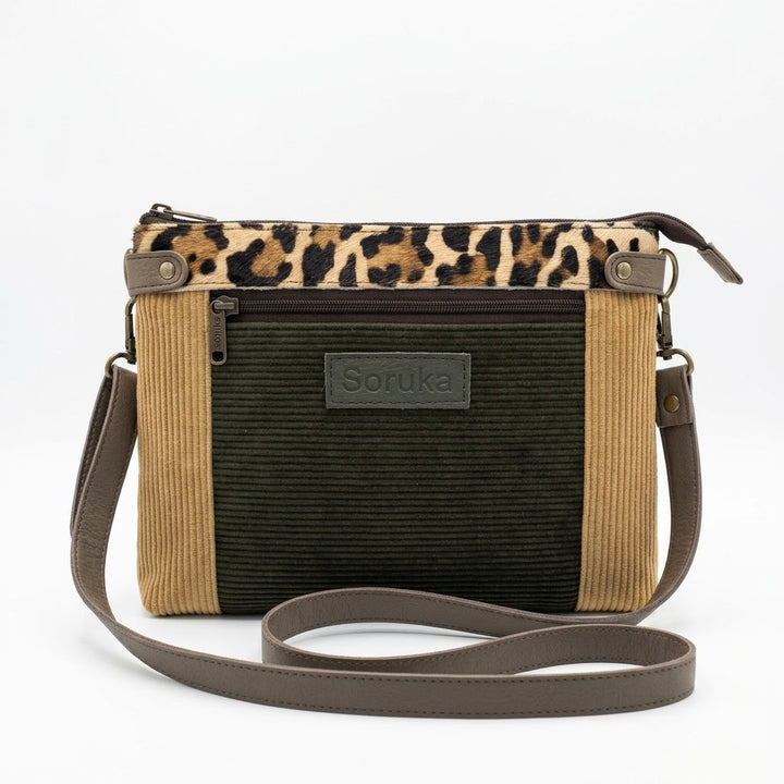 Soruka Iona Recycled Leather &amp; Corduroy Crossbody Bag