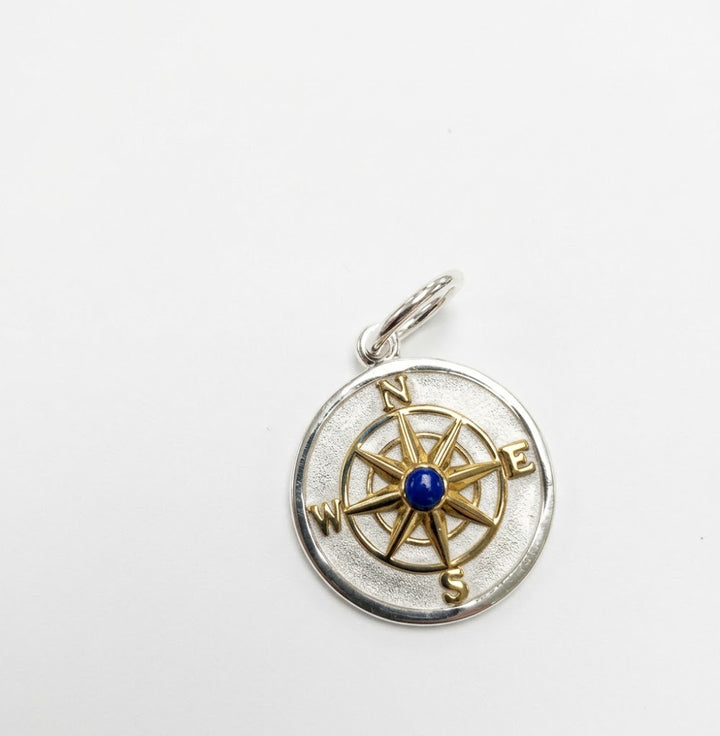Lola Small True North Compass Pendant - Mixed Metal
