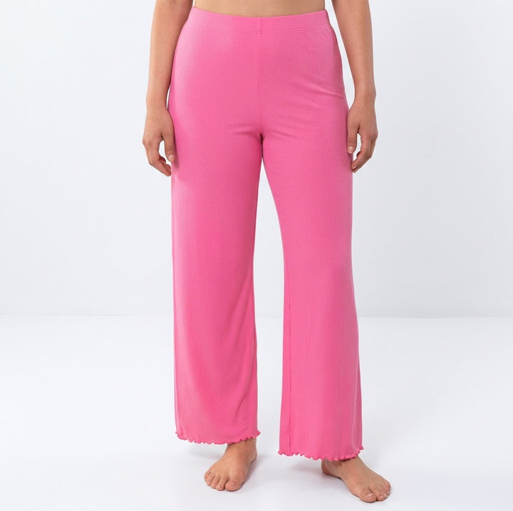 Amanda Blu Soft Rib Knit Pajama Pants --Bright Pink Lounge Pant