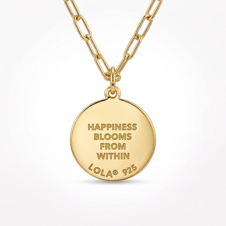 Lola Small 19mm Happiness Blooms Pendant - Gold &amp; White