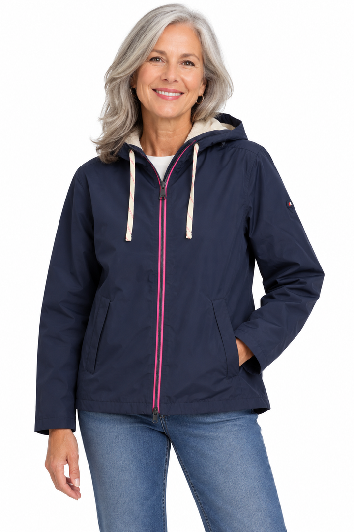 Batela Navy Fleece-Lined Hooded Jacket - C3179