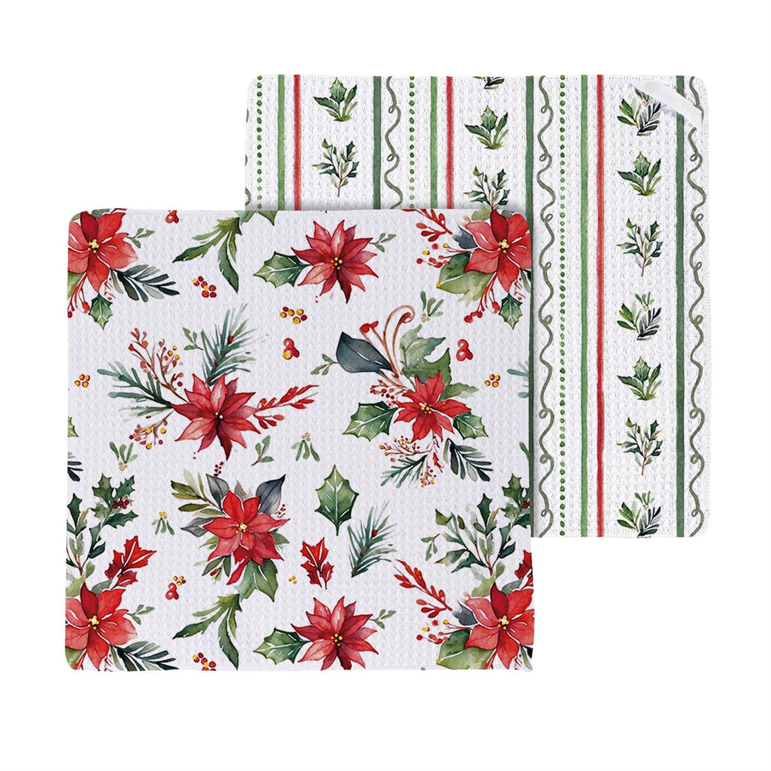 Pointsetta Quick-Dry Kitchen towel &amp; Dish Cloth Set
