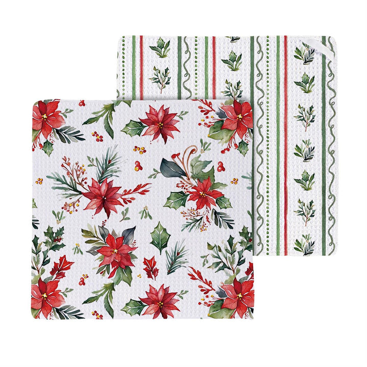 Pointsetta Quick-Dry Kitchen towel &amp; Dish Cloth Set