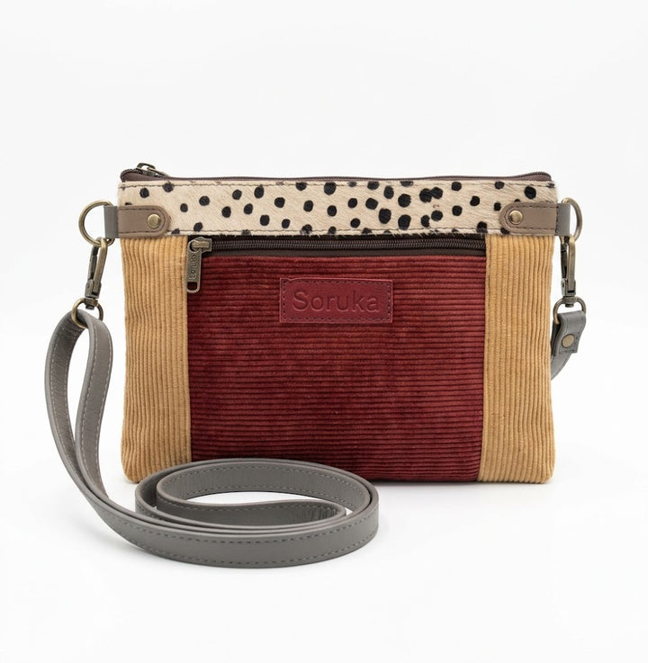 Soruka Iona Recycled Leather &amp; Corduroy Crossbody Bag