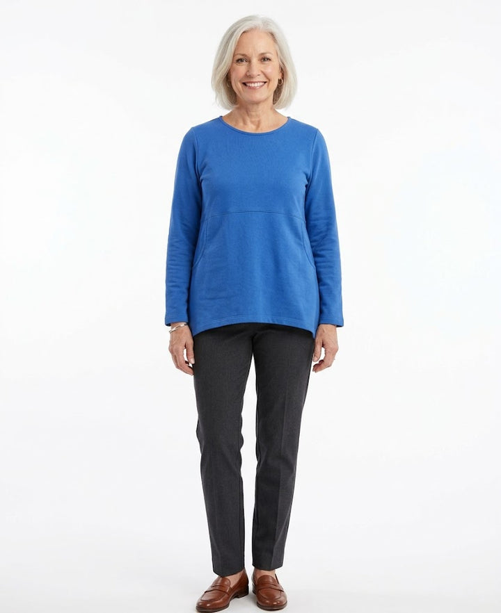 Wild Palm Scoop  Neck Button Back Top