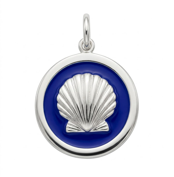 Lola Medium 27mm Shell Pendant - Sterling Silver &amp; Periwinkle