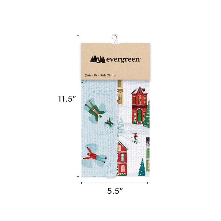 Winter Village Quick Dry Dish Cloth Set