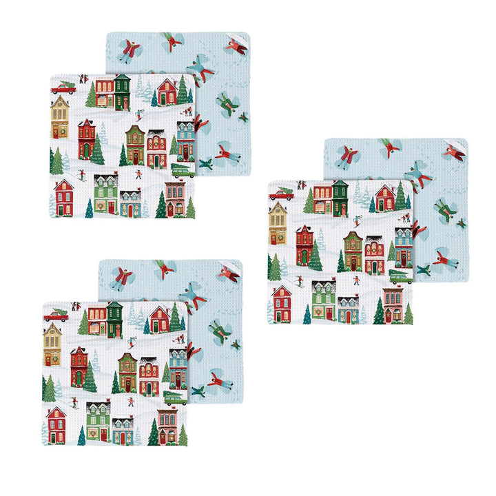 Winter Village Quick Dry Dish Cloth Set