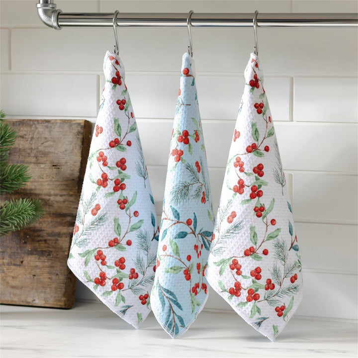 Winter Berry &amp; Greenery Quick-Dry Dish Cloth